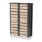 Baxton Studio Gisela Two-Tone Oak and Dark Gray 4-Door Shoe Storage Cabinet 152-9174 - alternate 1
